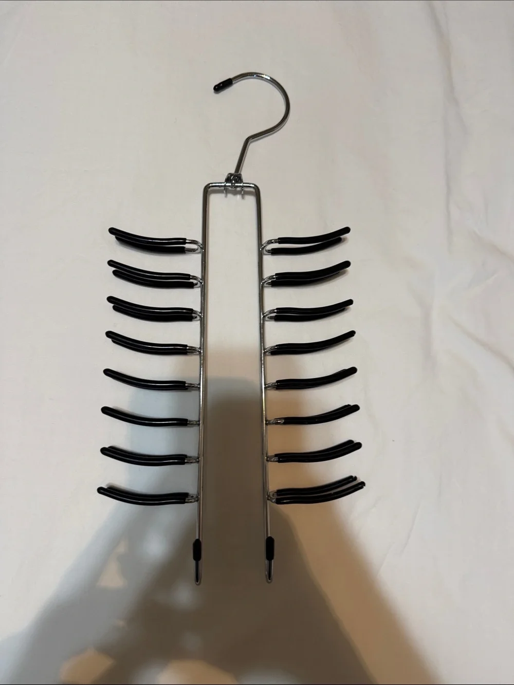 Multi-Tier Metal Tie and Belt Organizer Hanger in Black